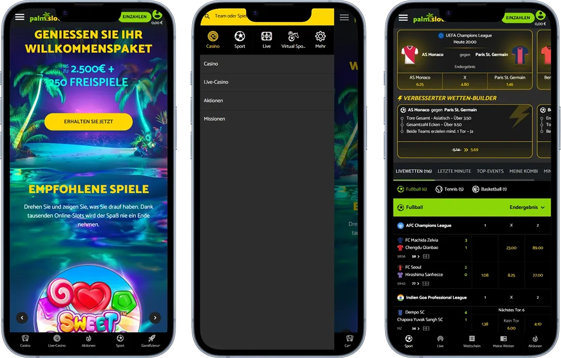 PalmSlots Casino mobil spielen